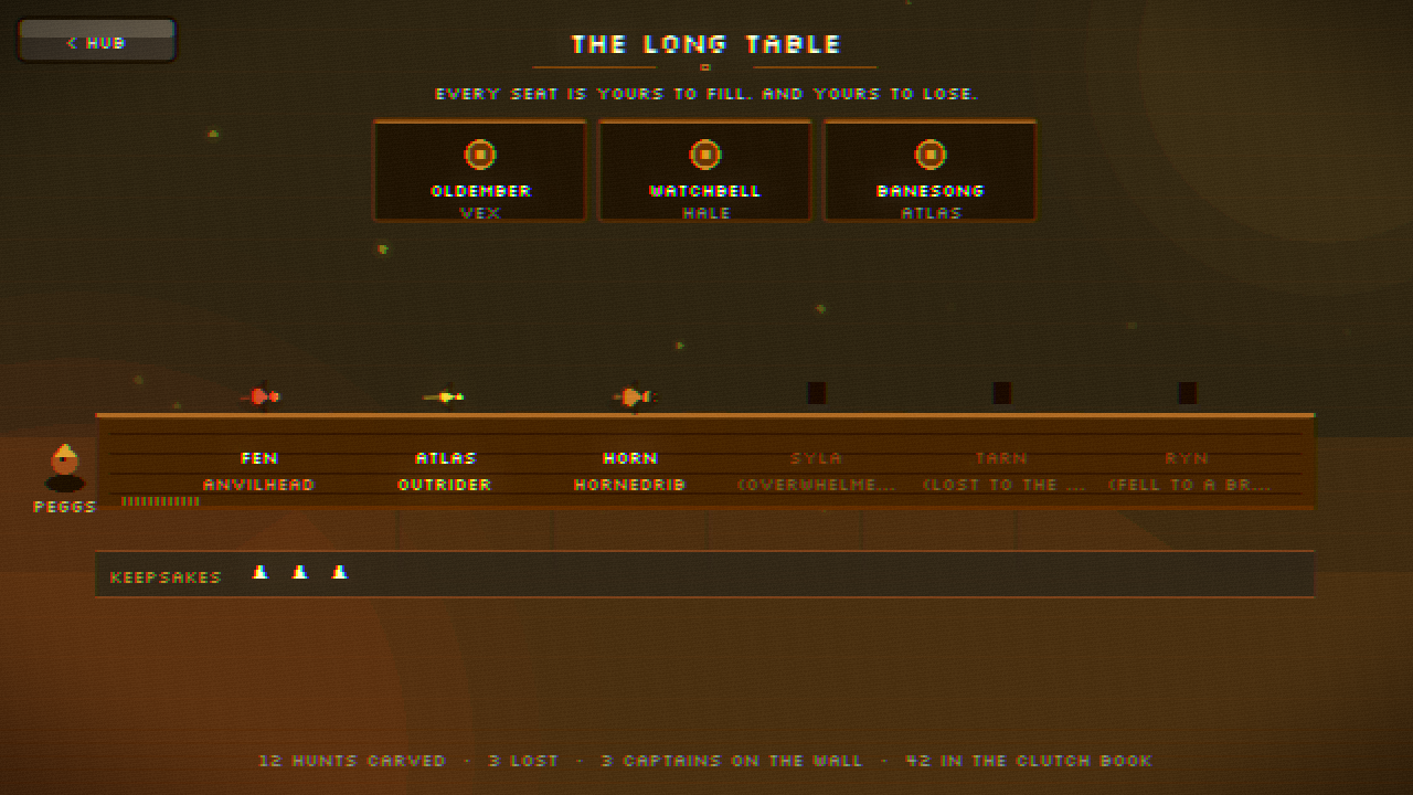 The long table remembers the ones who fall.
